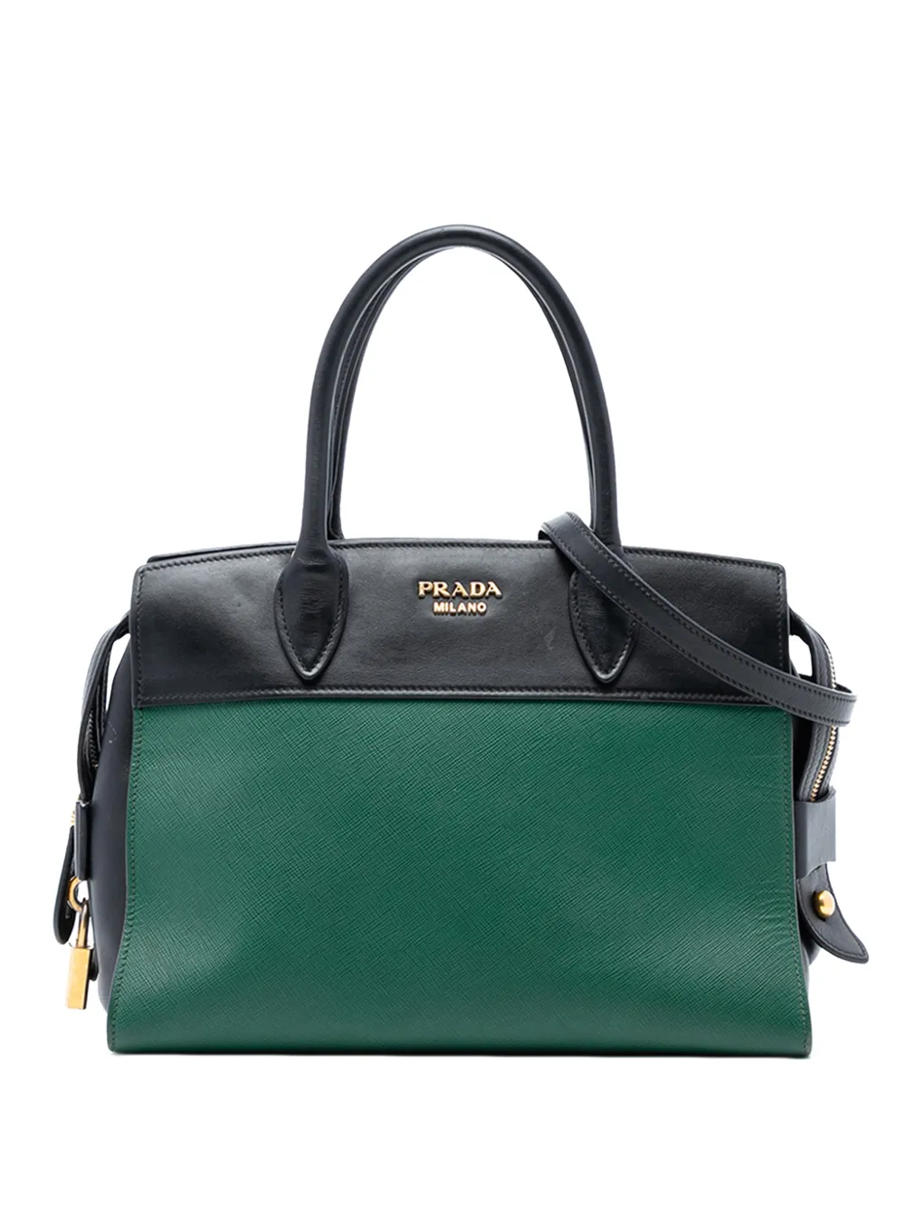 Prada Pre-Owned 2010-2025 Saffiano and City Calf Esplanade satchel - Nero