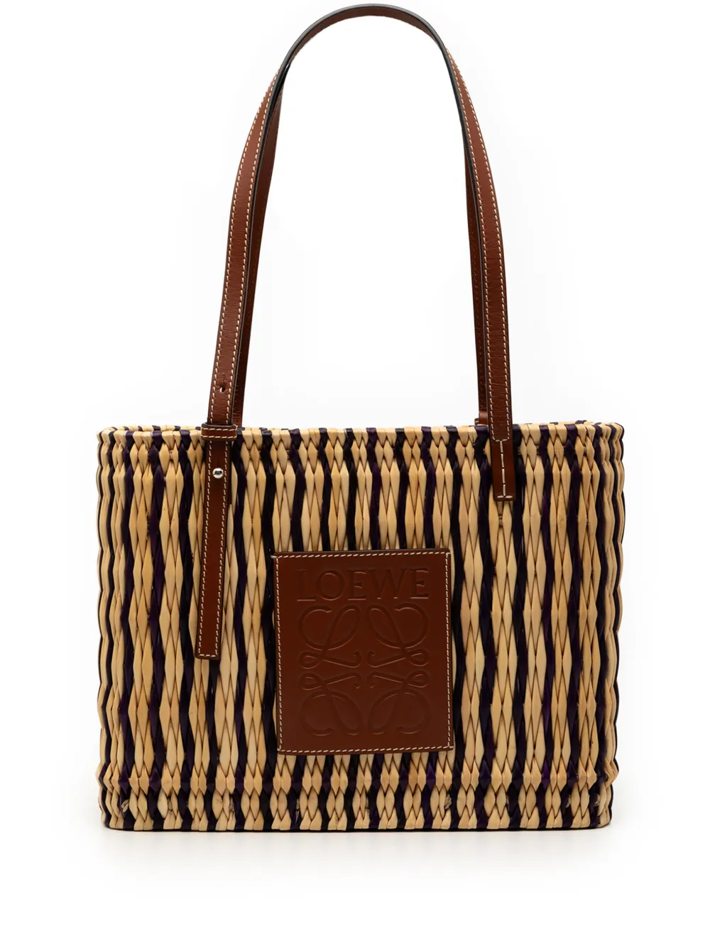 Loewe Pre-Owned 2020 Raffia Square Basket tote bag - Marrone