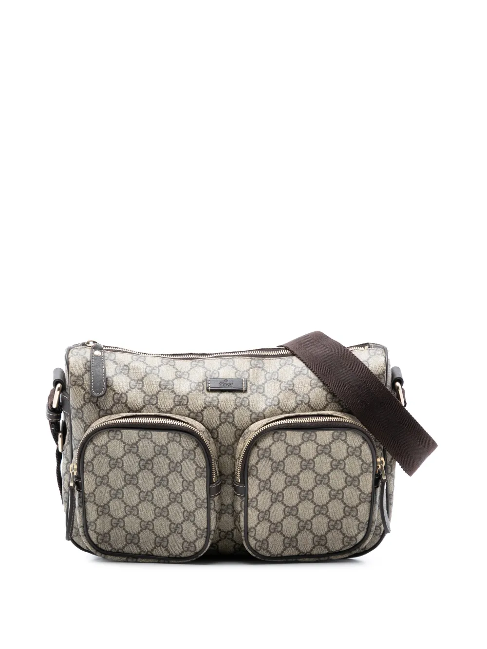 Gucci Pre-Owned 2016-2025 GG Supreme Double Pocket crossbody bag - Marrone