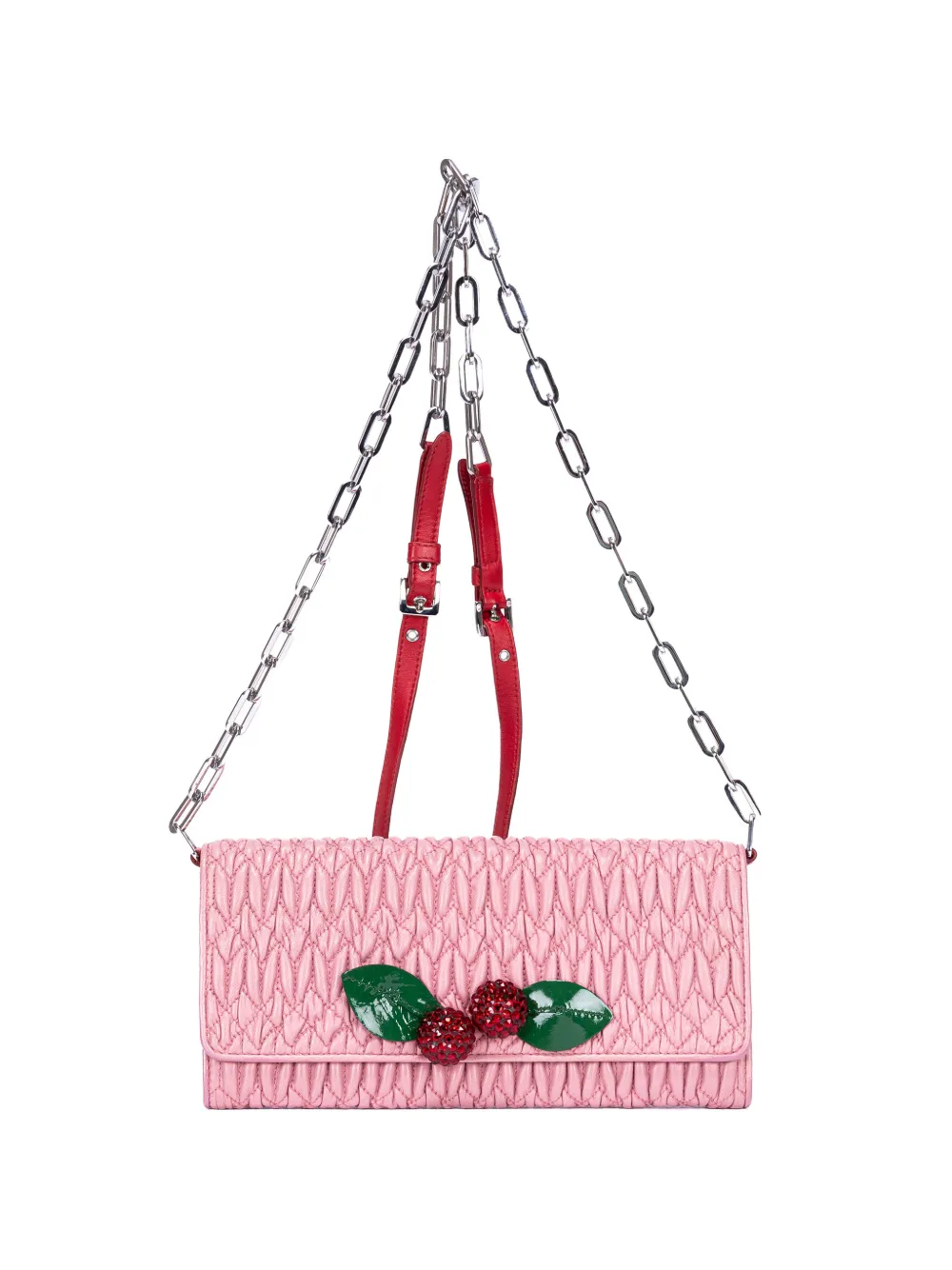 Miu Miu Pre-Owned mini Cherry Wallet on Chain chain-strap shoulder bag - Rosa