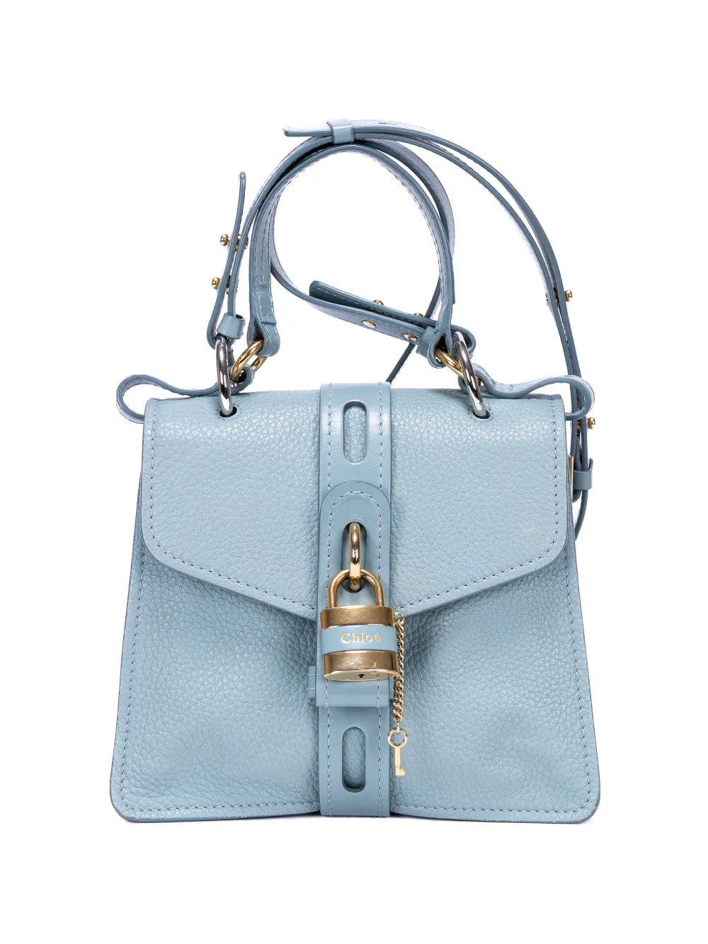 Chloé Pre-Owned small Aby Day lock-detail handle bag - Blu