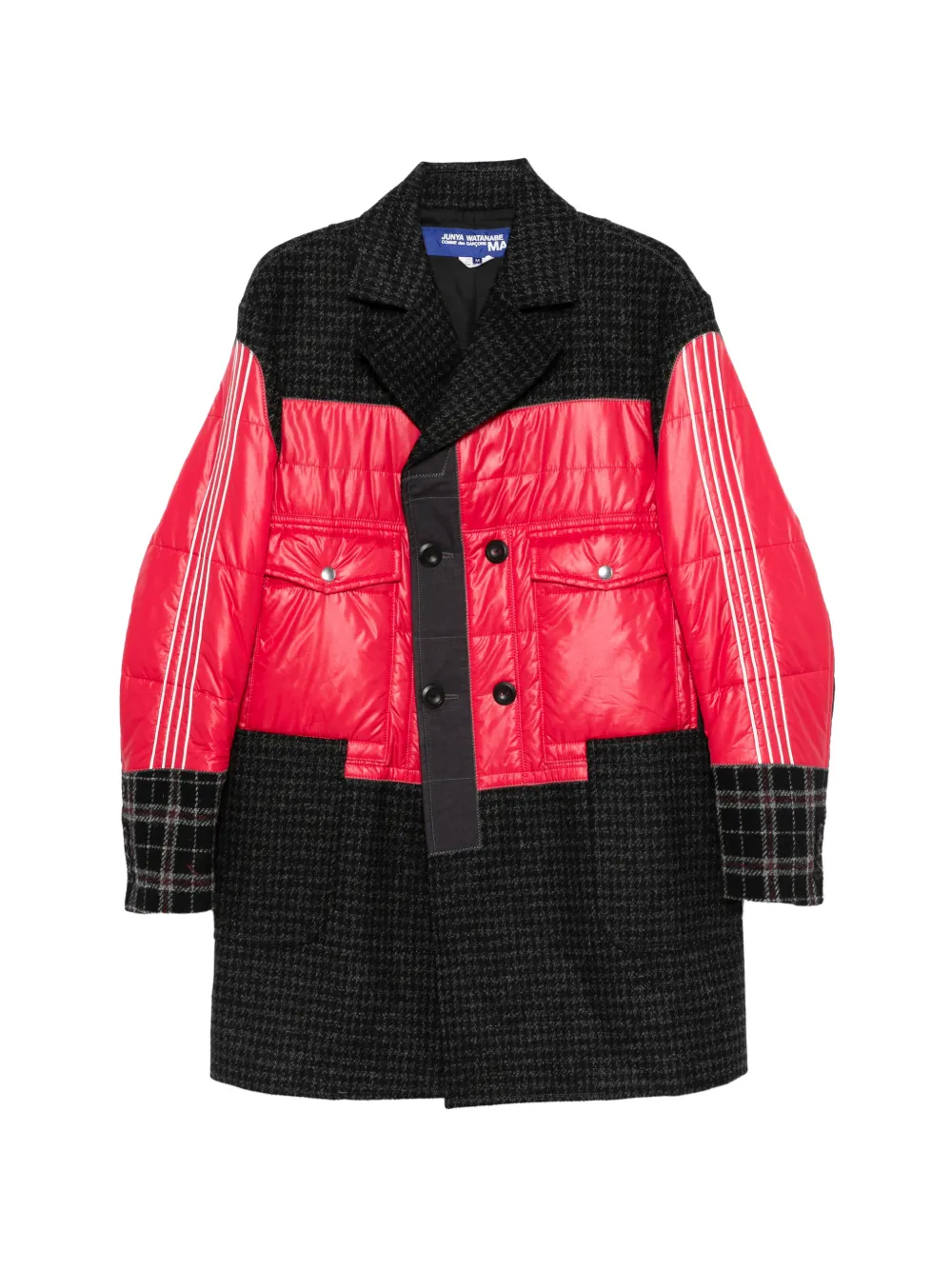 Junya Watanabe MAN checked quilted coat - Nero