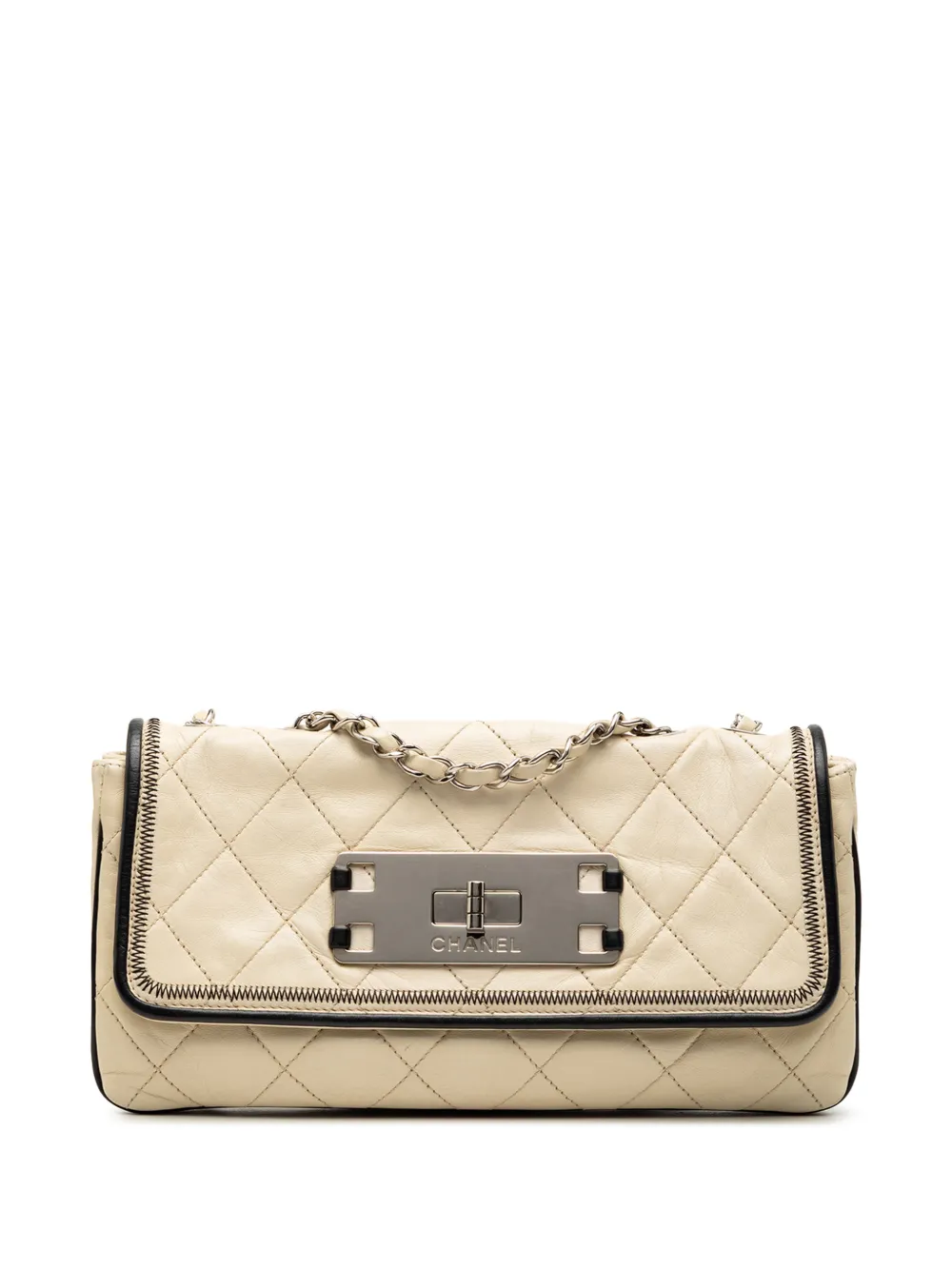 CHANEL Pre-Owned Borsa a spalla Reissue 2.55 East/West Flap in pelle di agnello trapuntata 2008-2009 - Marrone