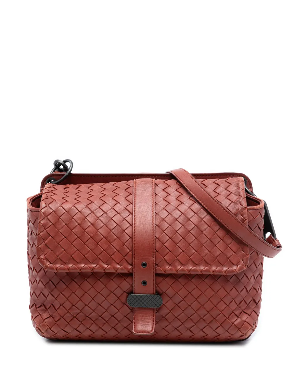 Bottega Veneta Pre-Owned 2012-2025 Nappa Intrecciato Double Sided Flap Messenger Bag crossbody bag - Rosso