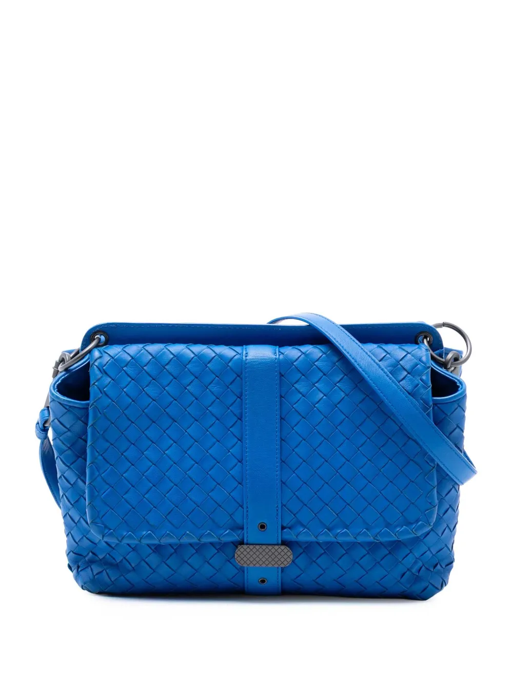 Bottega Veneta Pre-Owned 2012-2025 Nappa Intrecciato Double Sided Flap crossbody bag - Blu