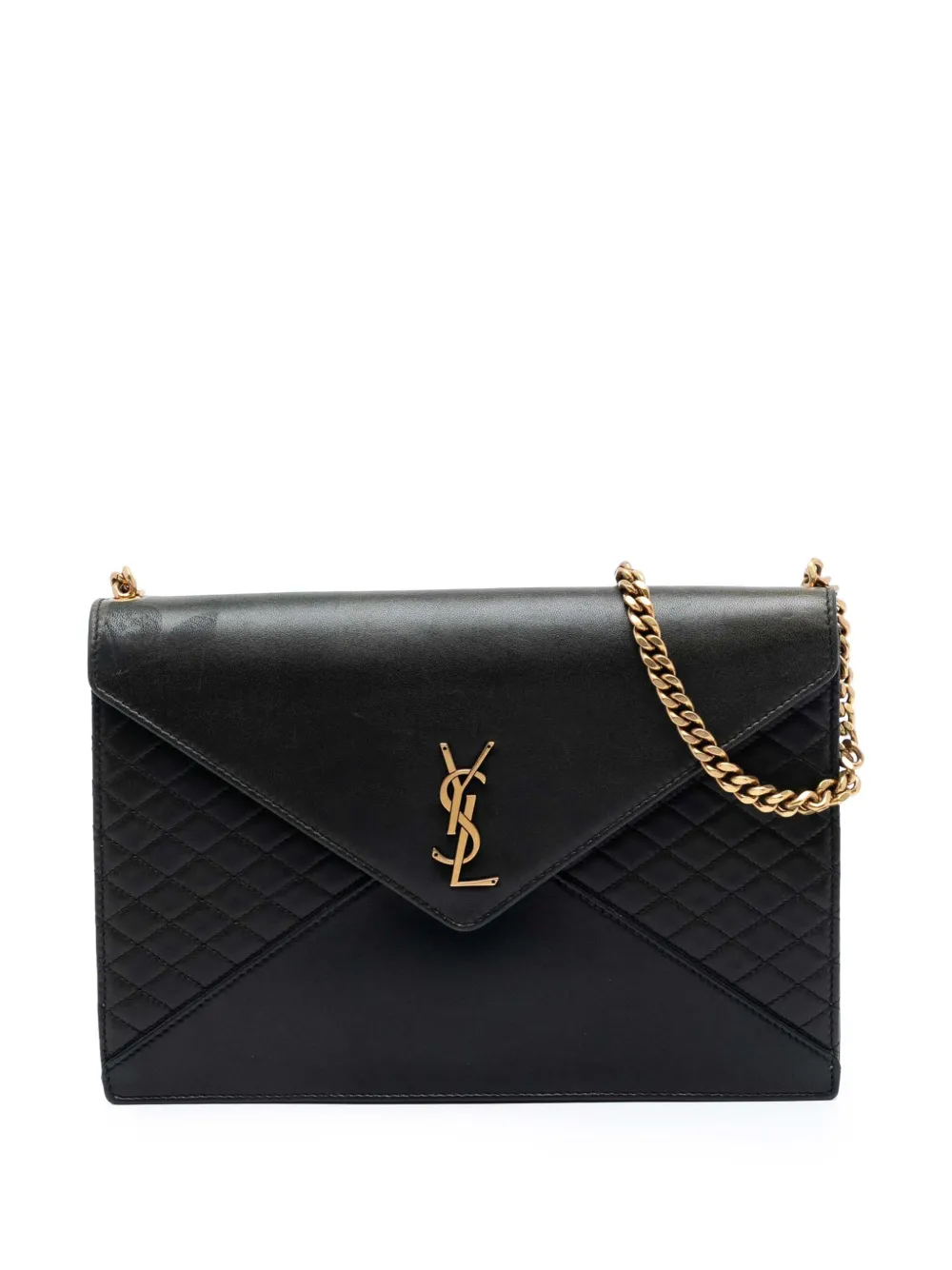 Saint Laurent Pre-Owned 2021 Quilted Lambskin Monogram Gaby shoulder bag - Nero