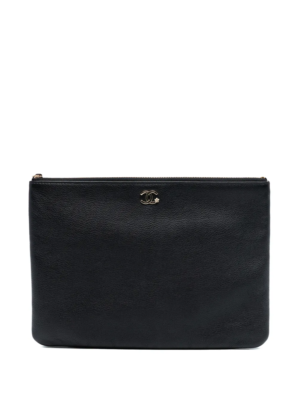 CHANEL Pre-Owned 2018-2019 Medium Caviar Lucky Clover O Case clutch bag - Nero