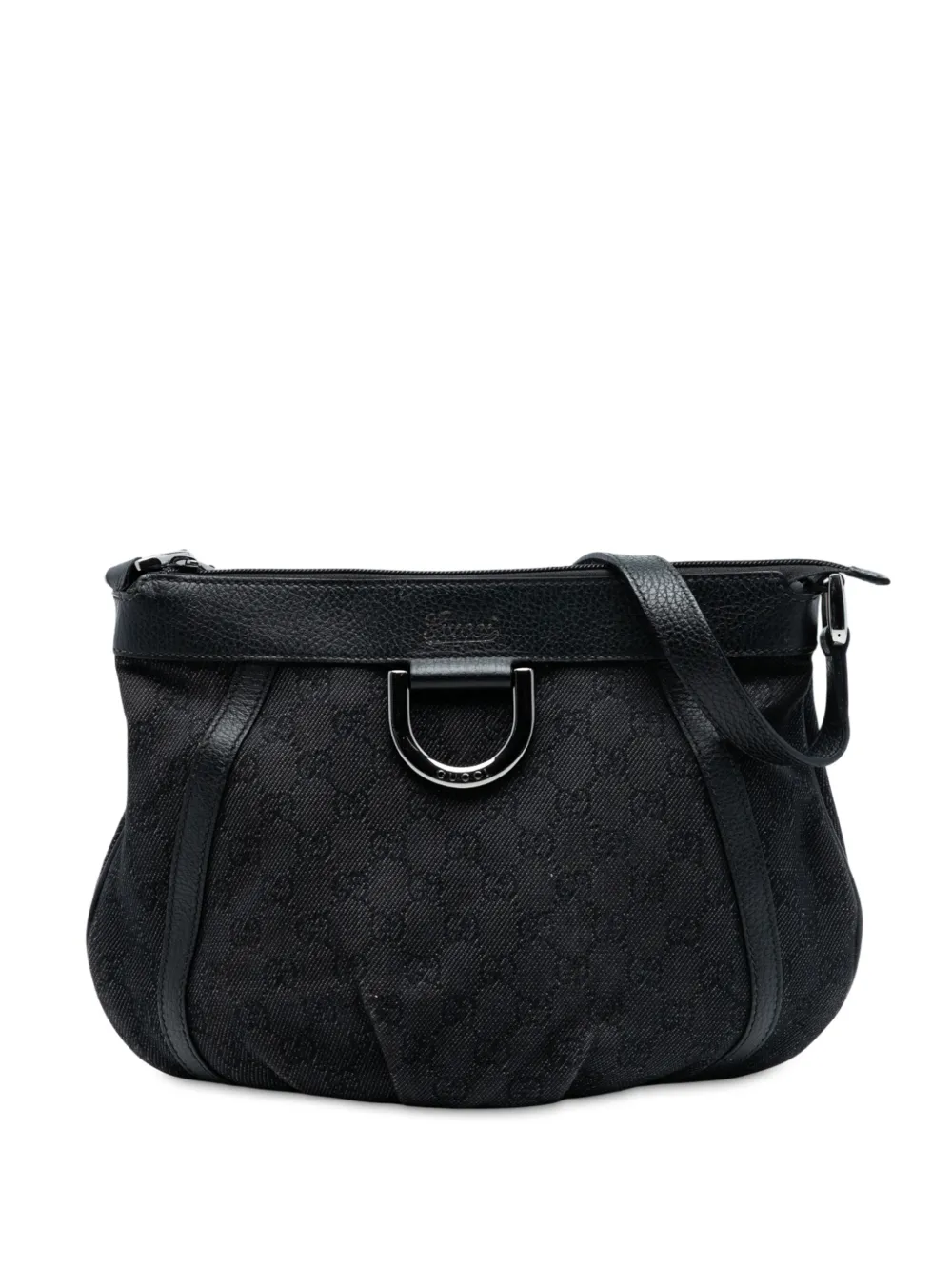 Gucci Pre-Owned 2016-2025 GG Denim Abbey D Ring crossbody bag - Nero