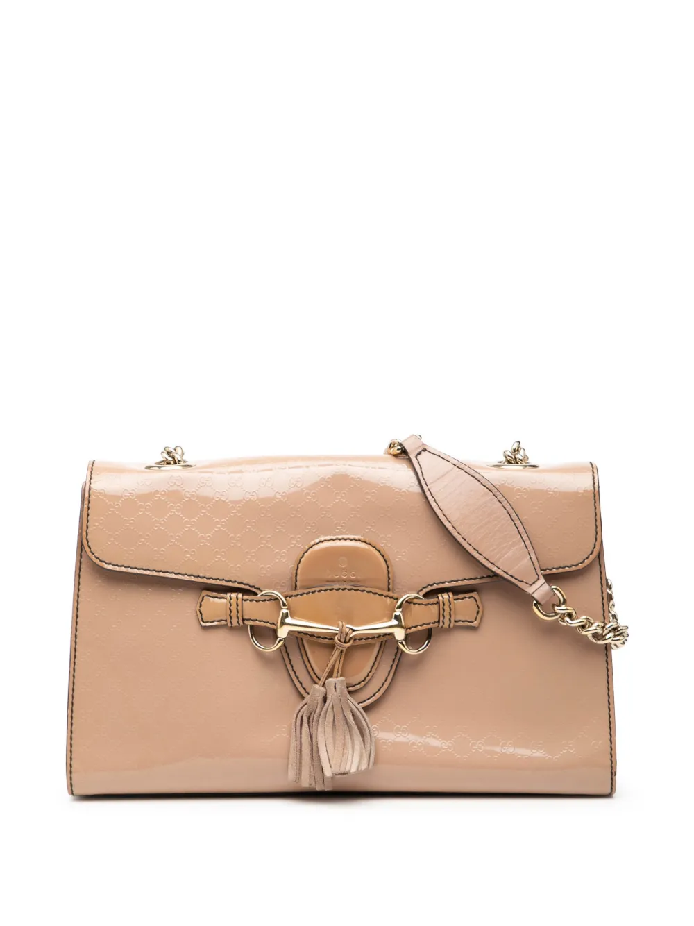 Gucci Pre-Owned 2000-2015 Medium Microguccissima Patent Emily shoulder bag - Marrone