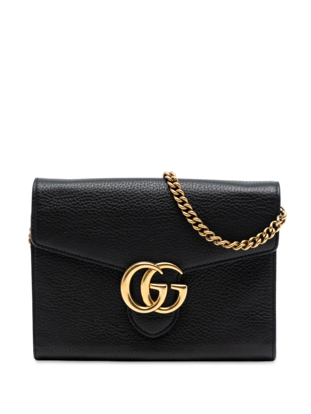 Gucci Pre-Owned 2016-2025 GG Marmont Leather Wallet on Chain crossbody bag - Nero