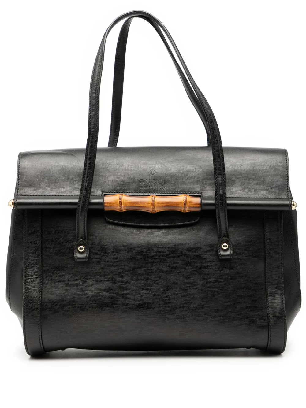Gucci Pre-Owned 2000-2015 Large Leather Bamboo Bullet tote bag - Nero