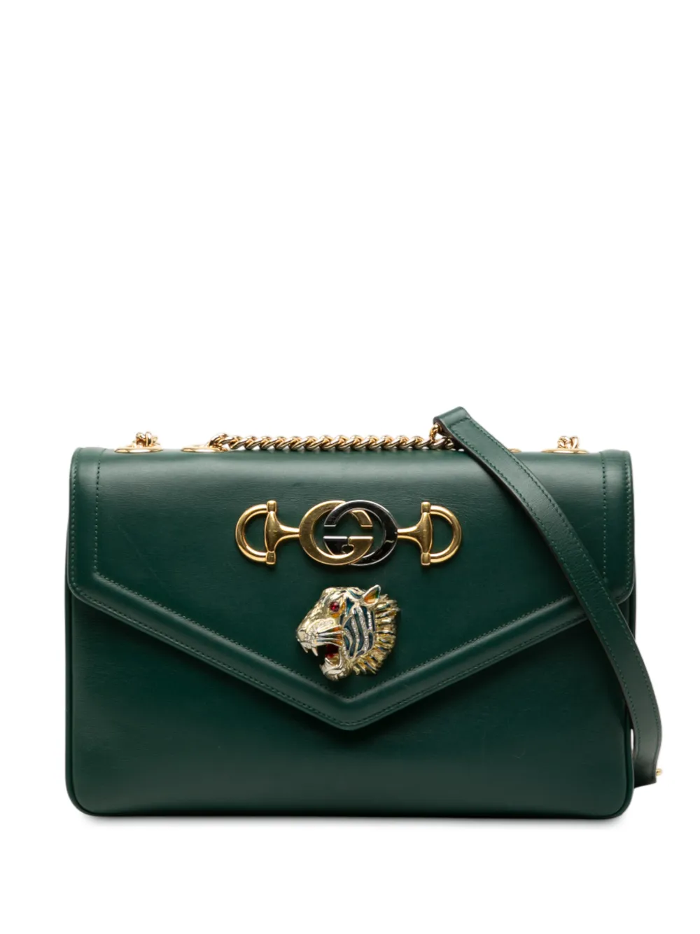 Gucci Pre-Owned 2016-2025 Medium Leather Rajah crossbody bag - Verde