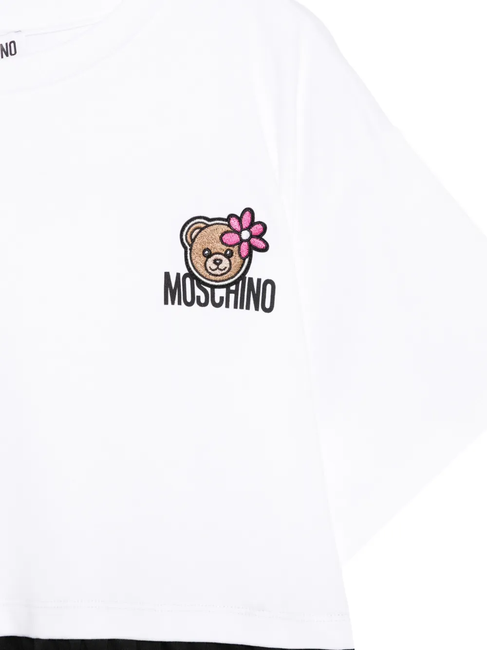 Moschino Kids Jurk met logoprint Wit