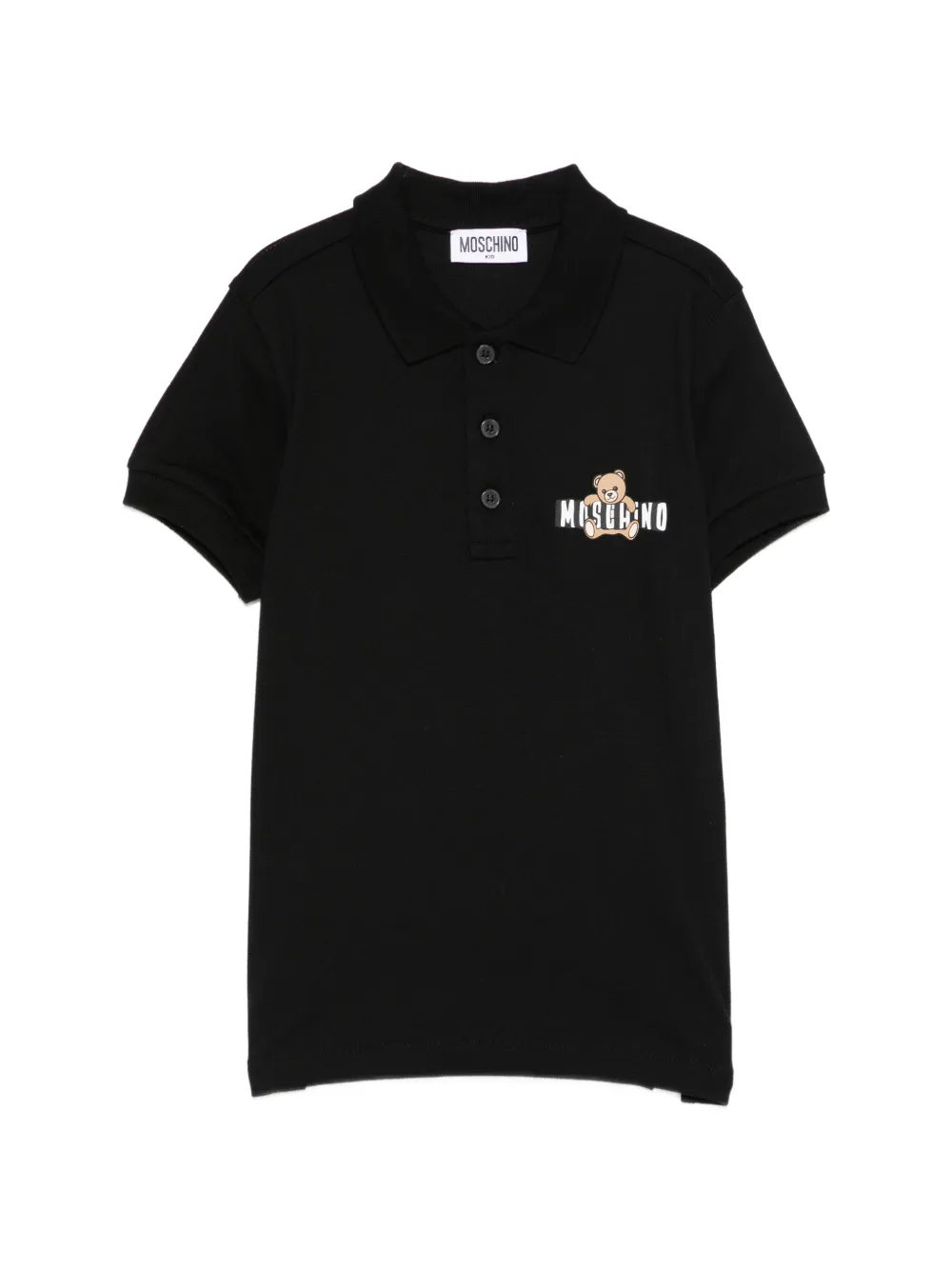 Moschino Kids logo-print polo shirt - Nero
