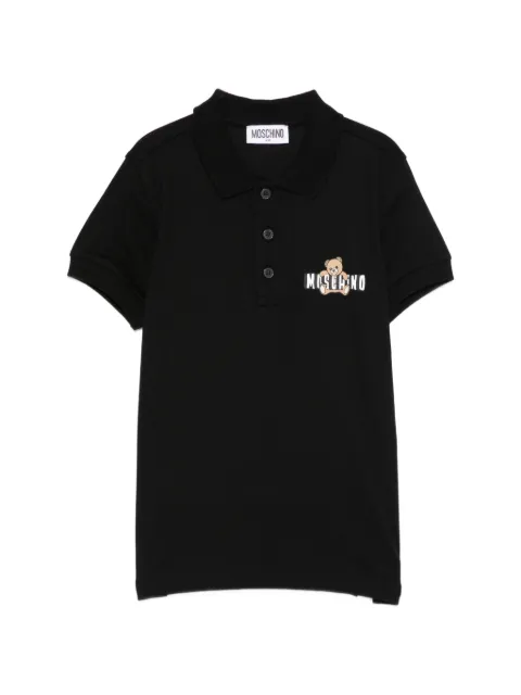 Moschino Kids playera tipo polo con logo estampado