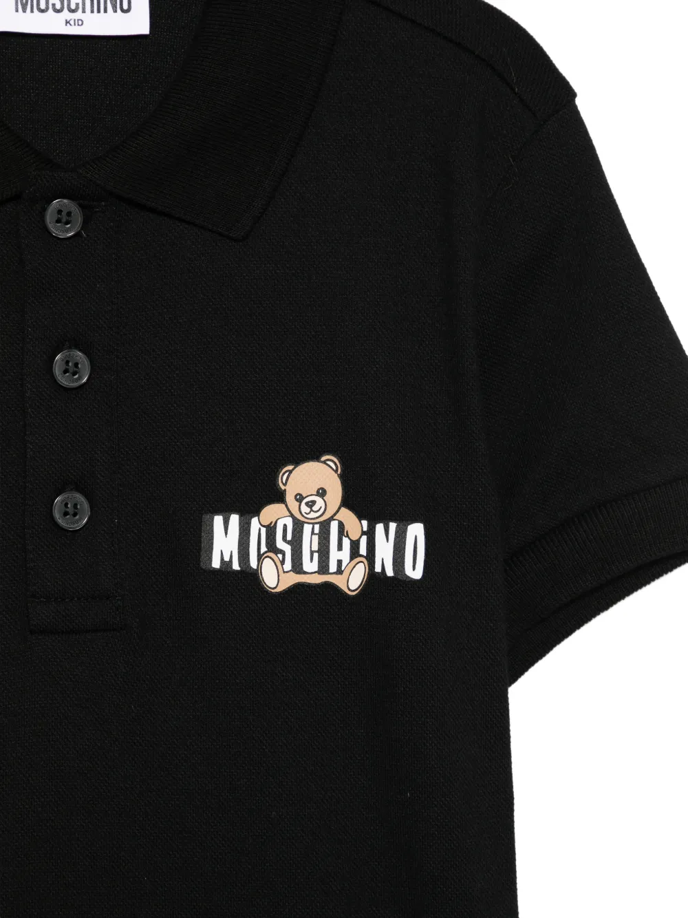 Moschino Kids Poloshirt met logoprint Zwart