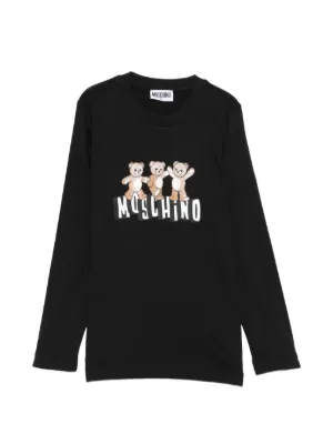 Moschino Kids logo-print long-sleeve T-shirt | Black | FARFETCH ZA