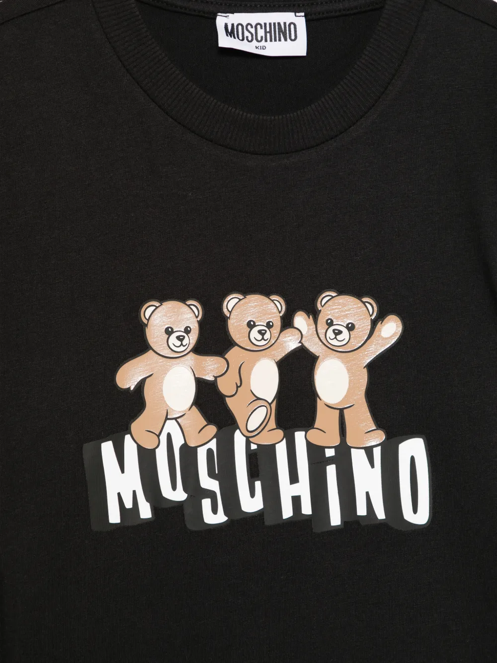 Moschino Kids T-shirt met logoprint Zwart