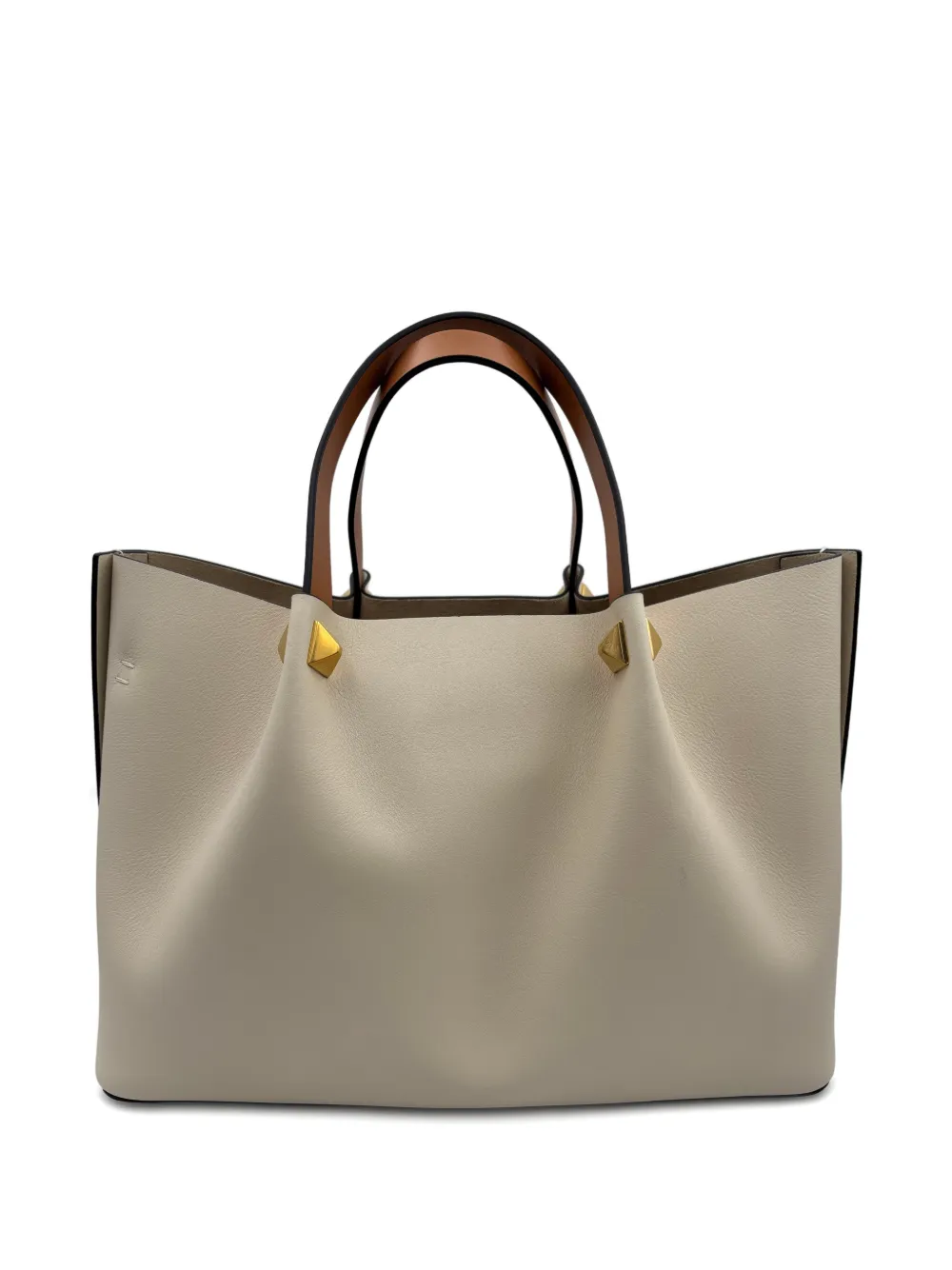 Valentino Garavani Shopper met logo applicatie Beige
