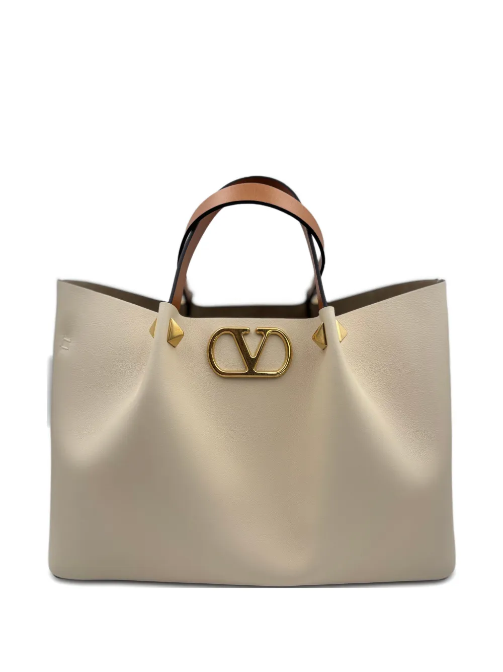 Valentino Garavani logo-appliqué tote bag - Toni neutri