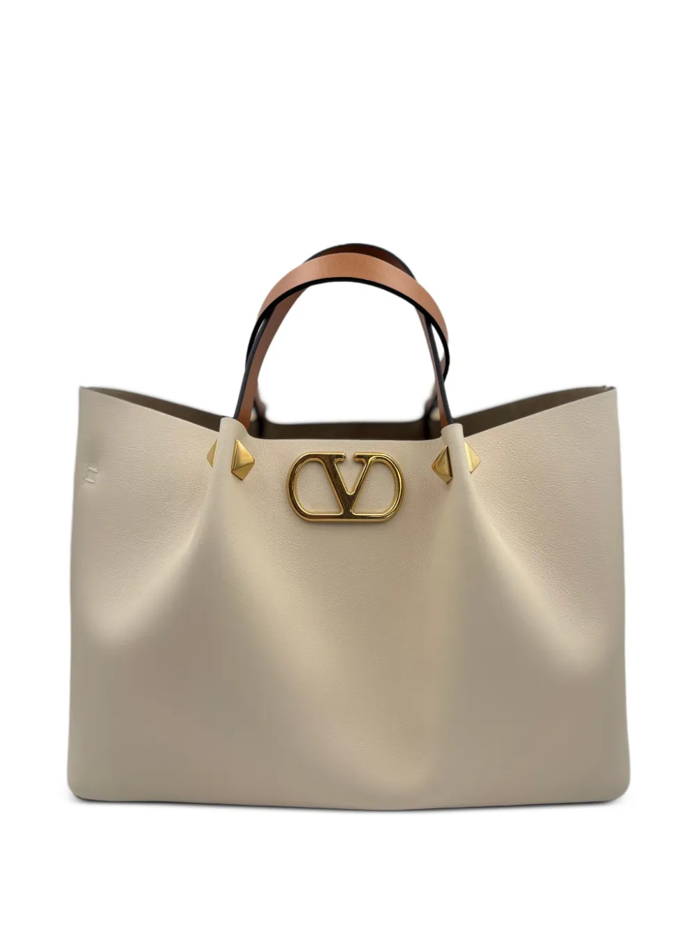 Valentino Garavani logo-appliqué tote bag - Toni neutri