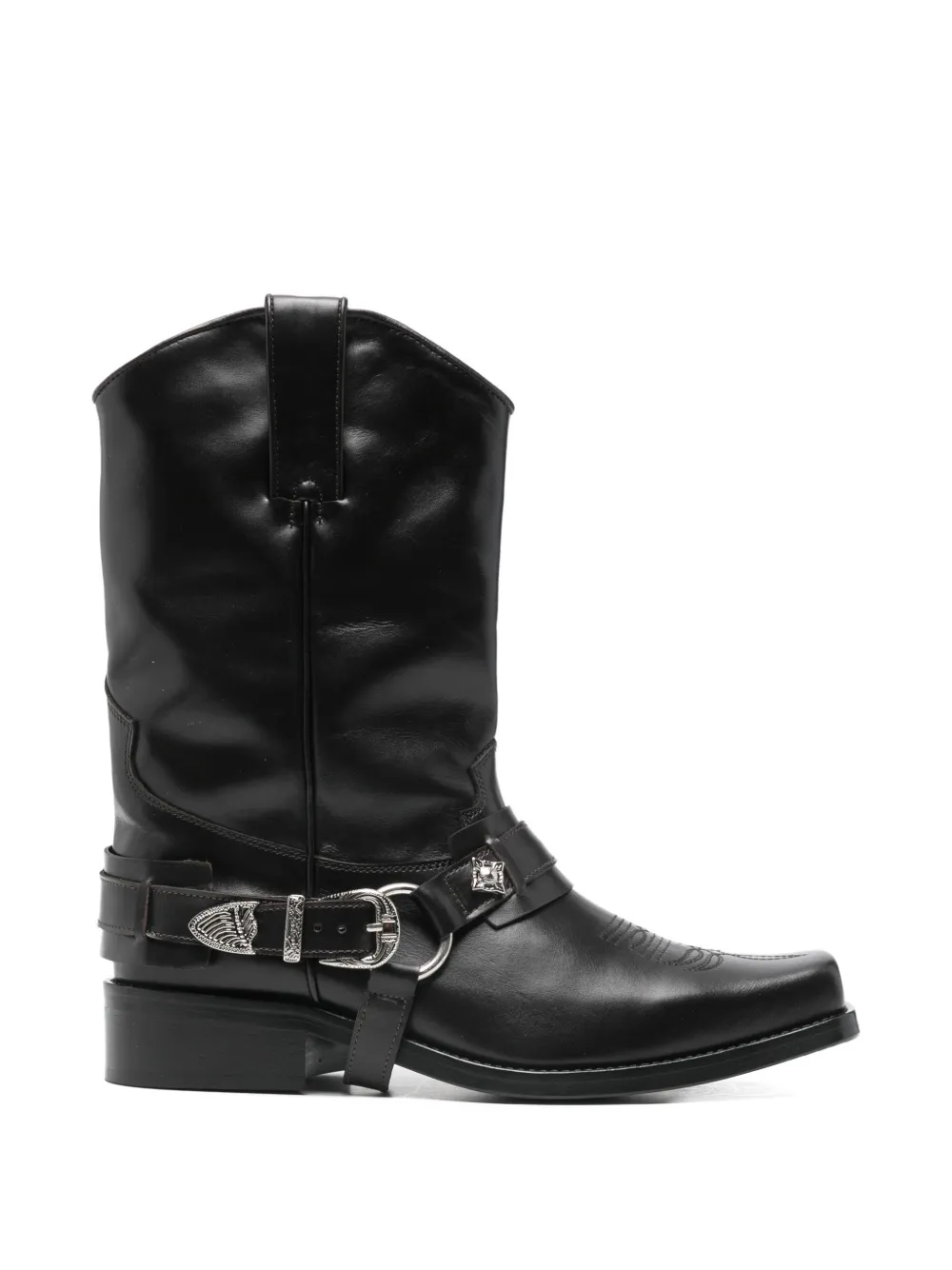 Toga Virilis harness detail leather boots - Nero