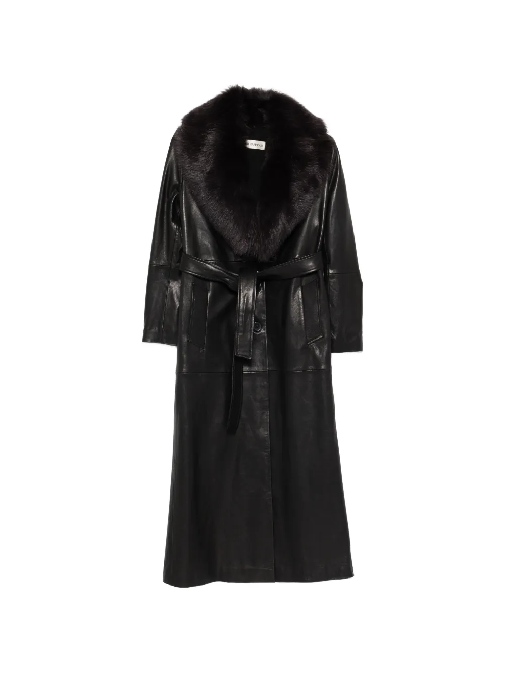 Nour Hammour Cappotto Dakota con cintura - Nero