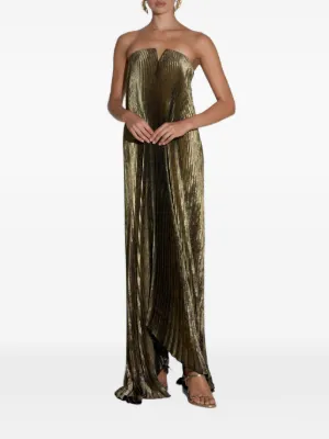 l'ide deesse halter pleated column maxi dress Desse Gown