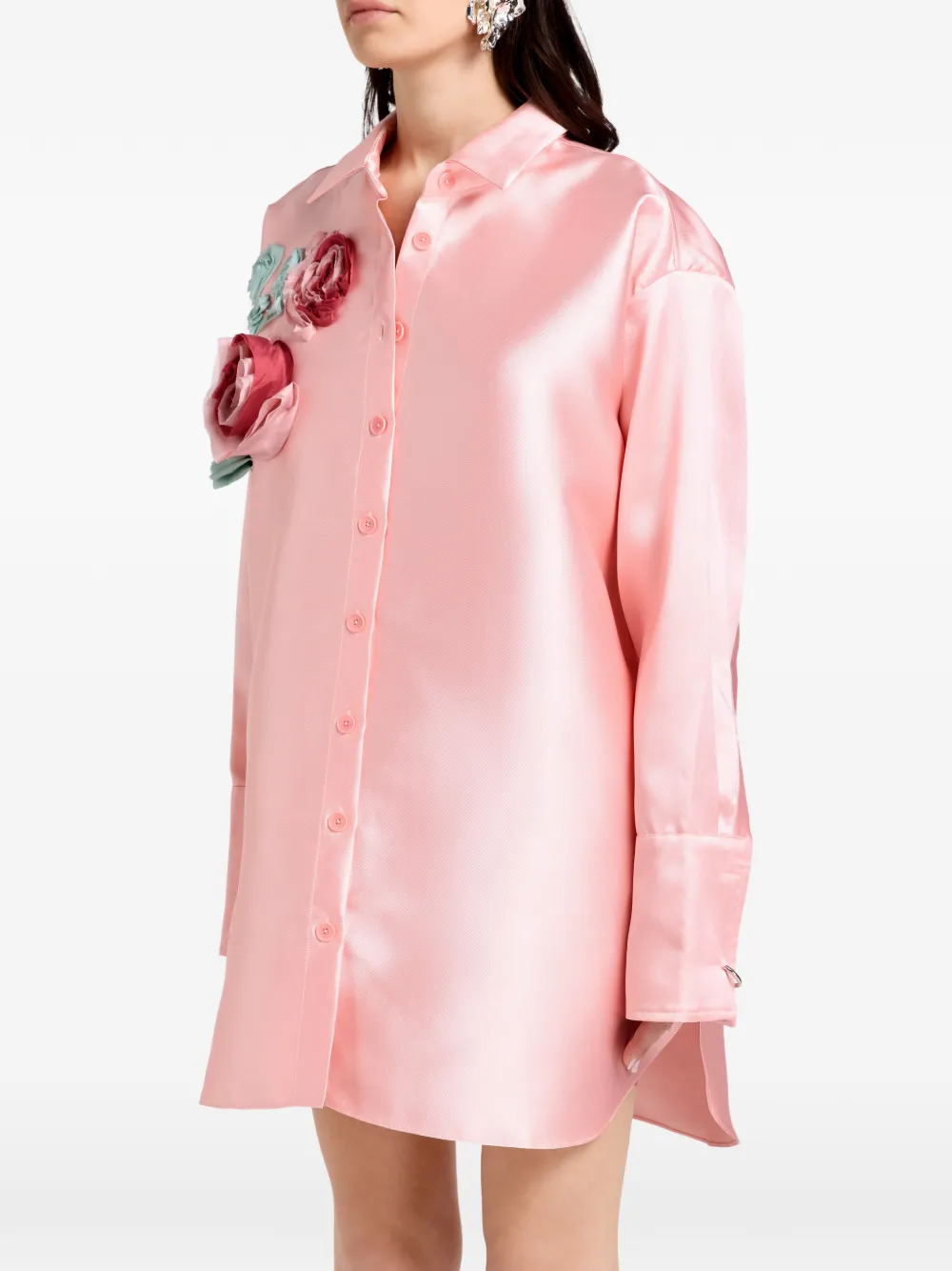 Marques'Almeida floral-appliqué shirt - Rosa