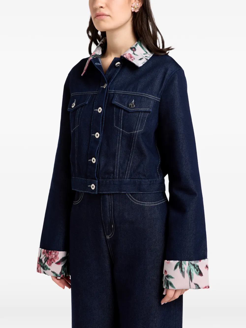 Marques'Almeida floral-trim jacket - Blu