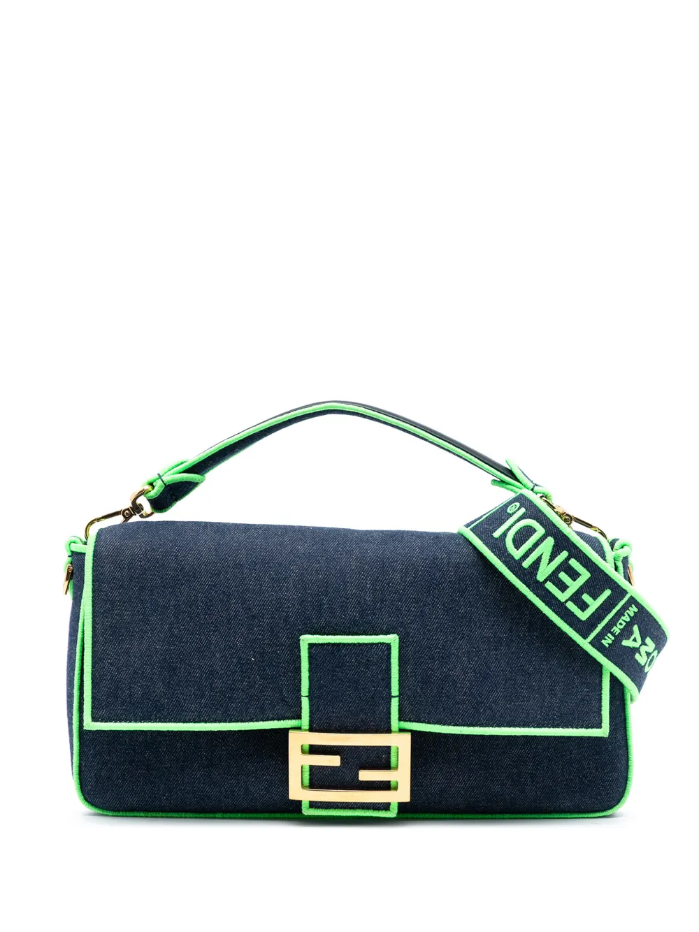 Fendi Pre-Owned 2010-2025 Large Denim Baguette satchel - Blu