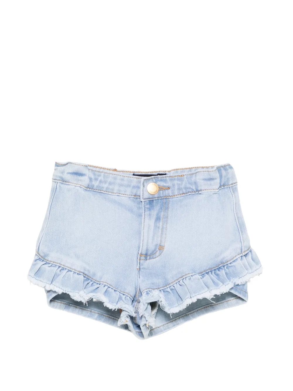 Molo Agnetha ruffled denim shorts - Blu