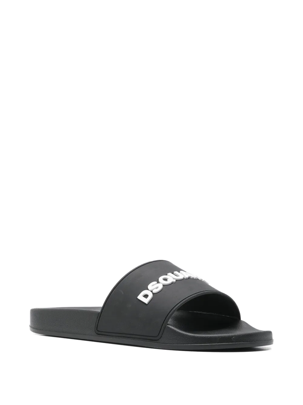 DSQUARED2 logo-debossed slides Zwart
