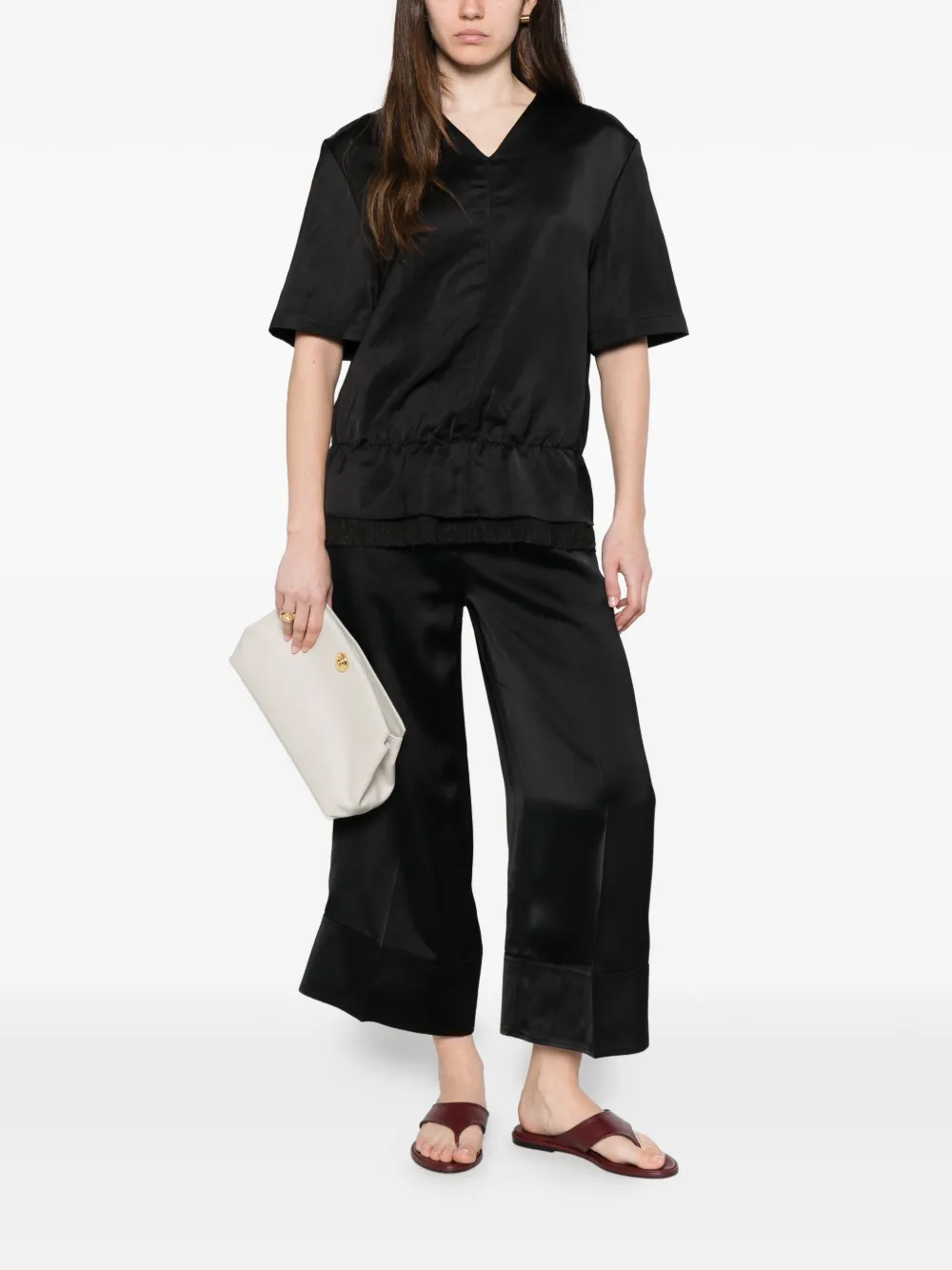 TOTEME Blouse met V-hals Zwart