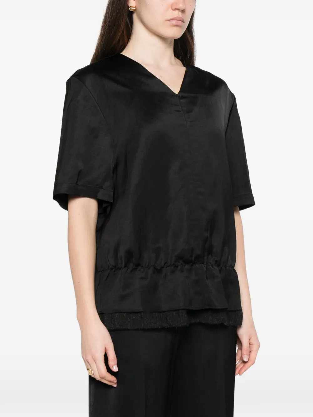 TOTEME Blouse met V-hals Zwart