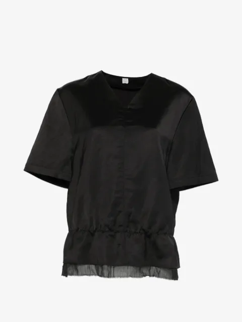 TOTEME blusa satinada con cuello falso