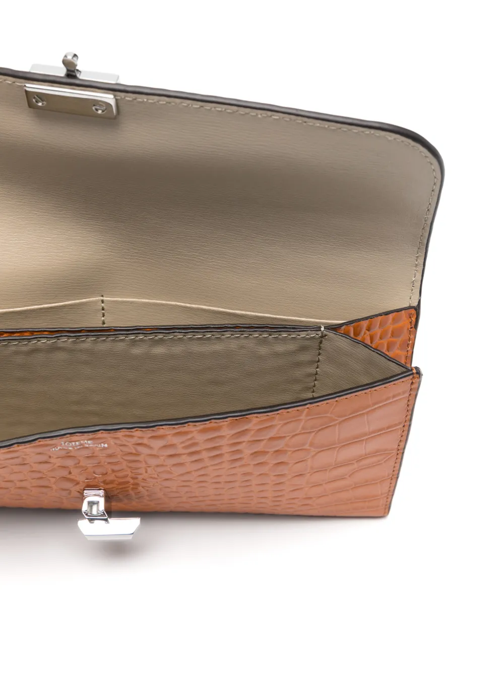  Toteme T-lock Crocodile-embossed Wallet - Orange 