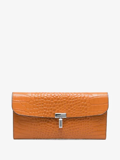 TOTEME T-lock crocodile-embossed wallet