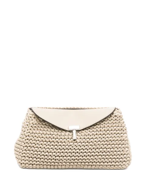 TOTEME mini T-lock woven leather clutch bag