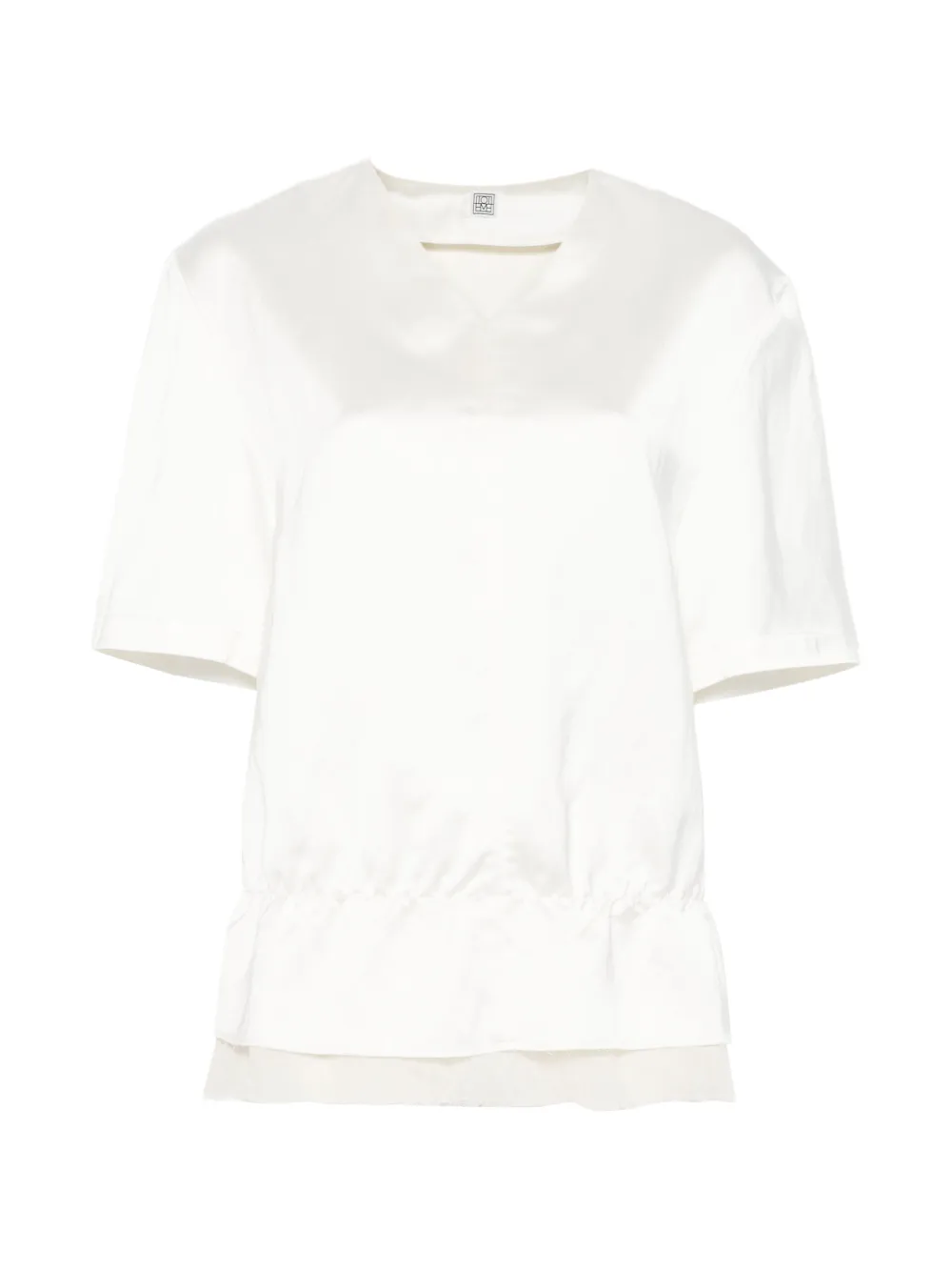 TOTEME V-neck satin top - Toni neutri