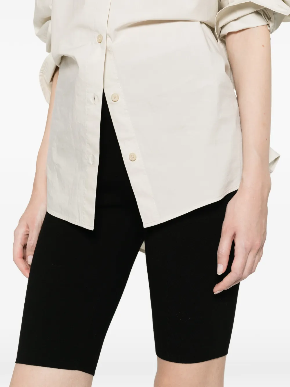 TOTEME Elastische knielange shorts Zwart