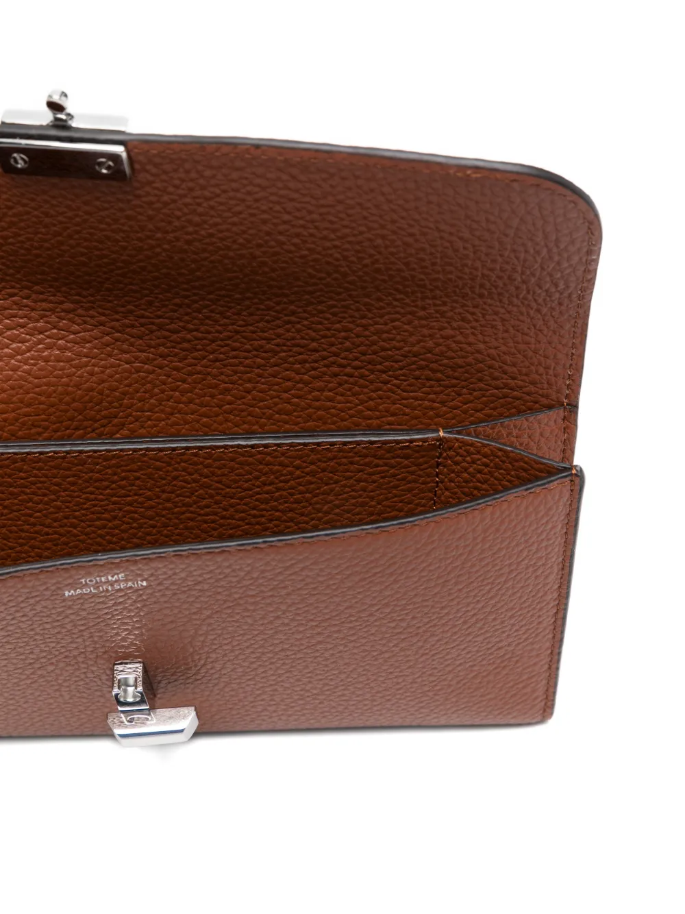  Toteme Flap Grained Leather Wallet - Brown 