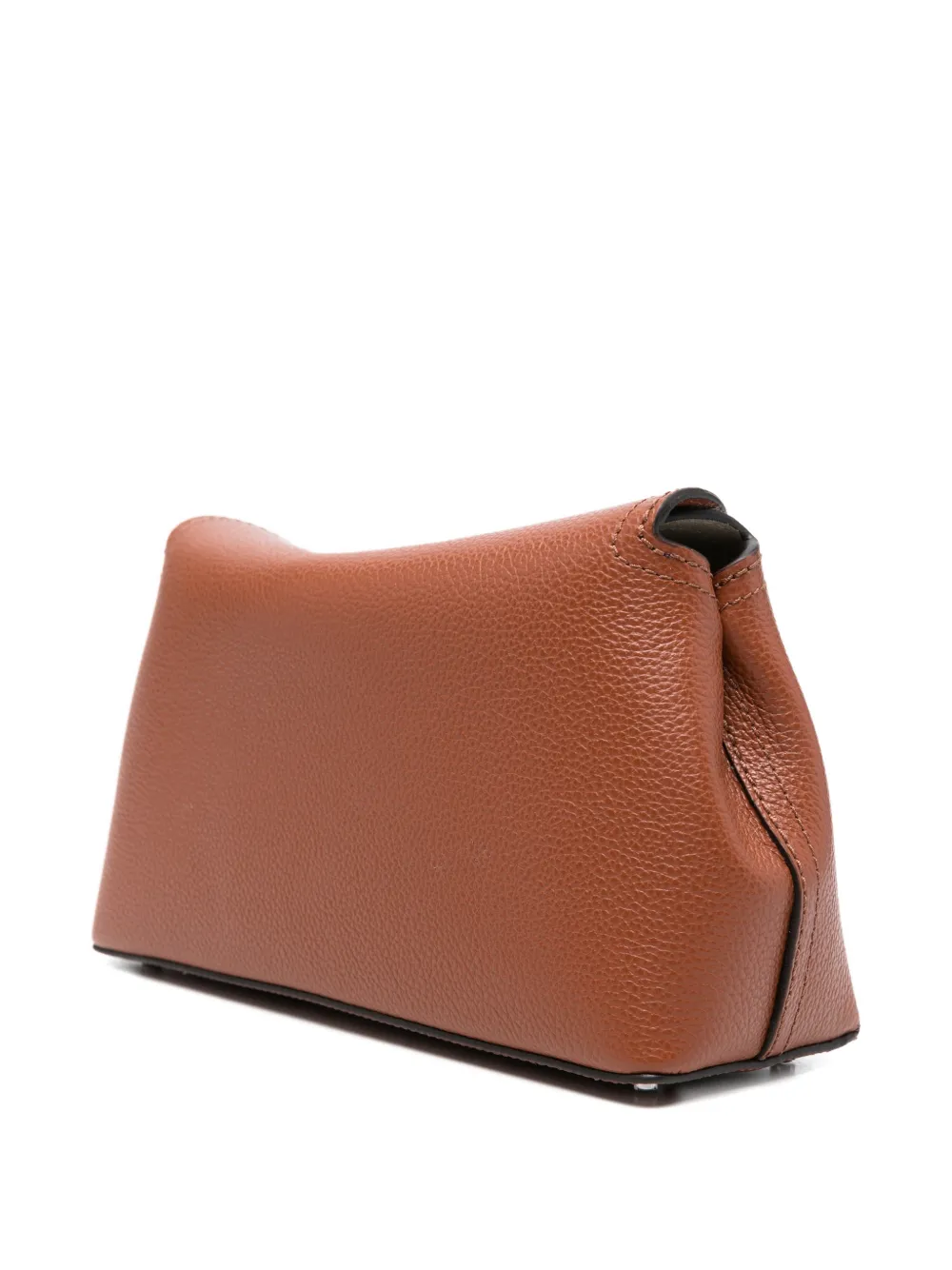 TOTEME Clutch van bewerkt leer met slotsluiting Bruin