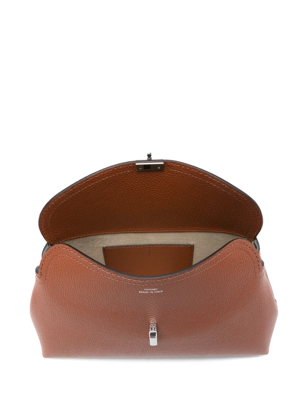 TOTEME Clutch van bewerkt leer met slotsluiting Bruin
