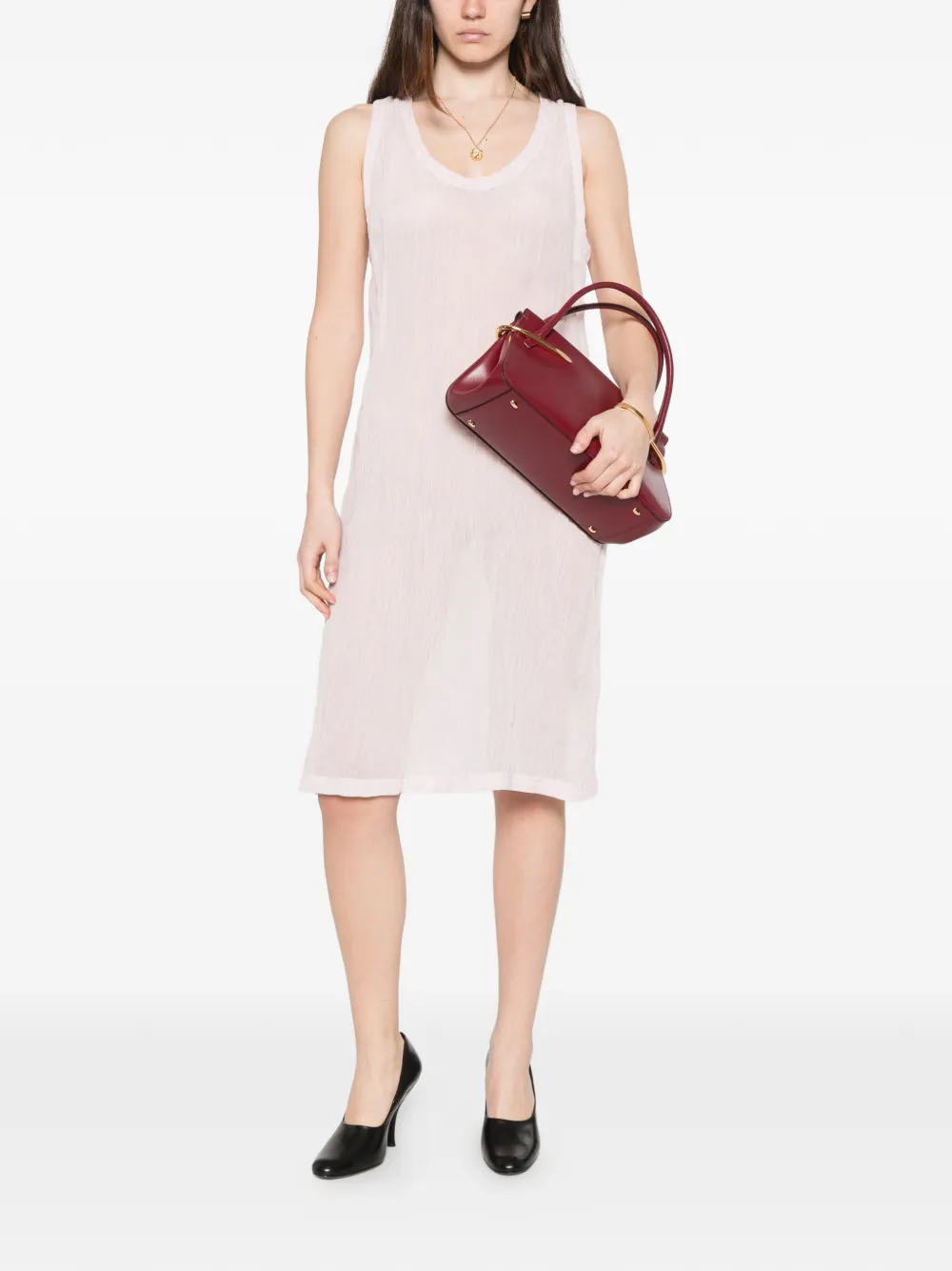 TOTEME Midi-jurk met V-hals Roze