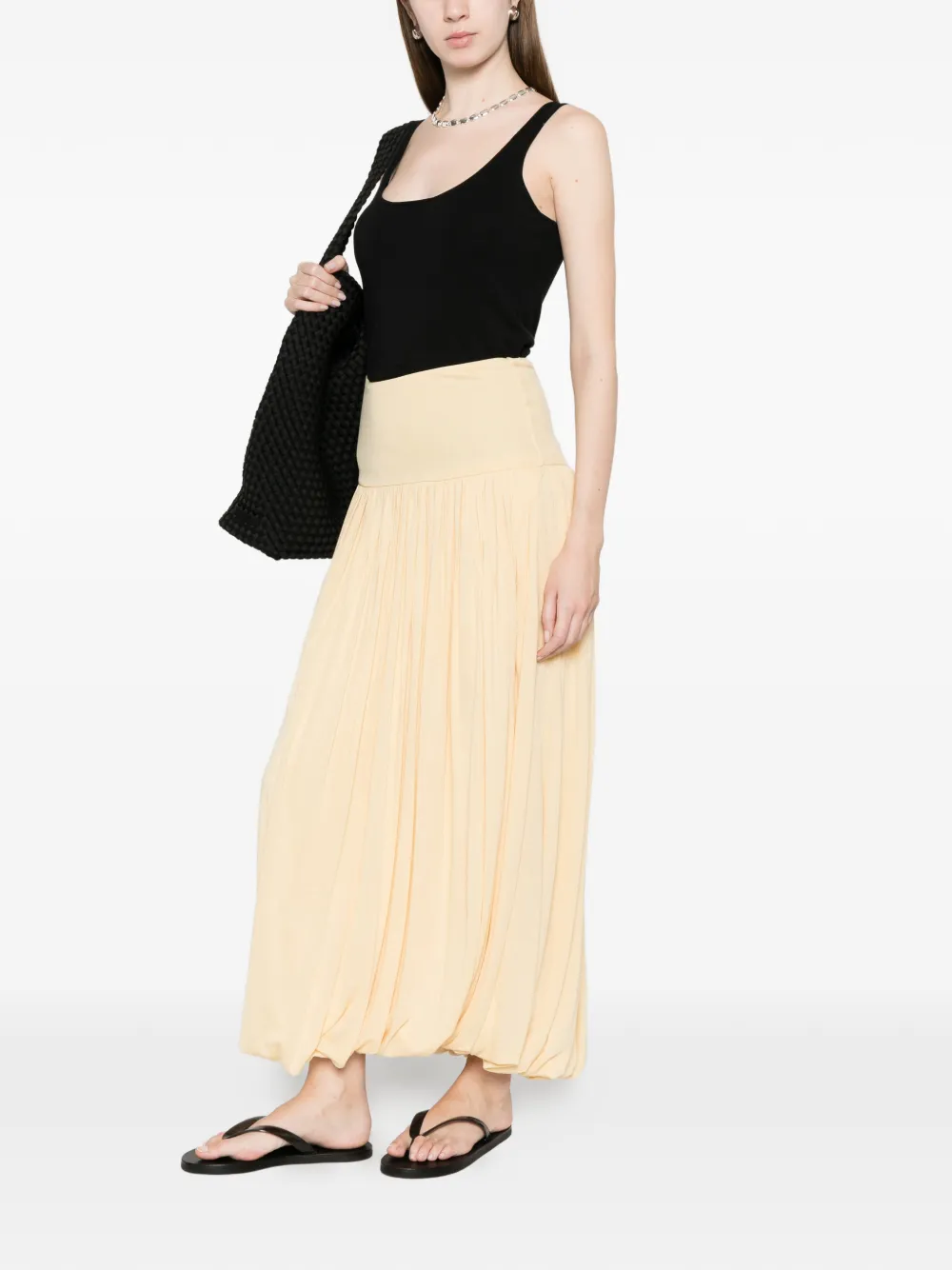 TOTEME Gesmockte midi-rok Beige