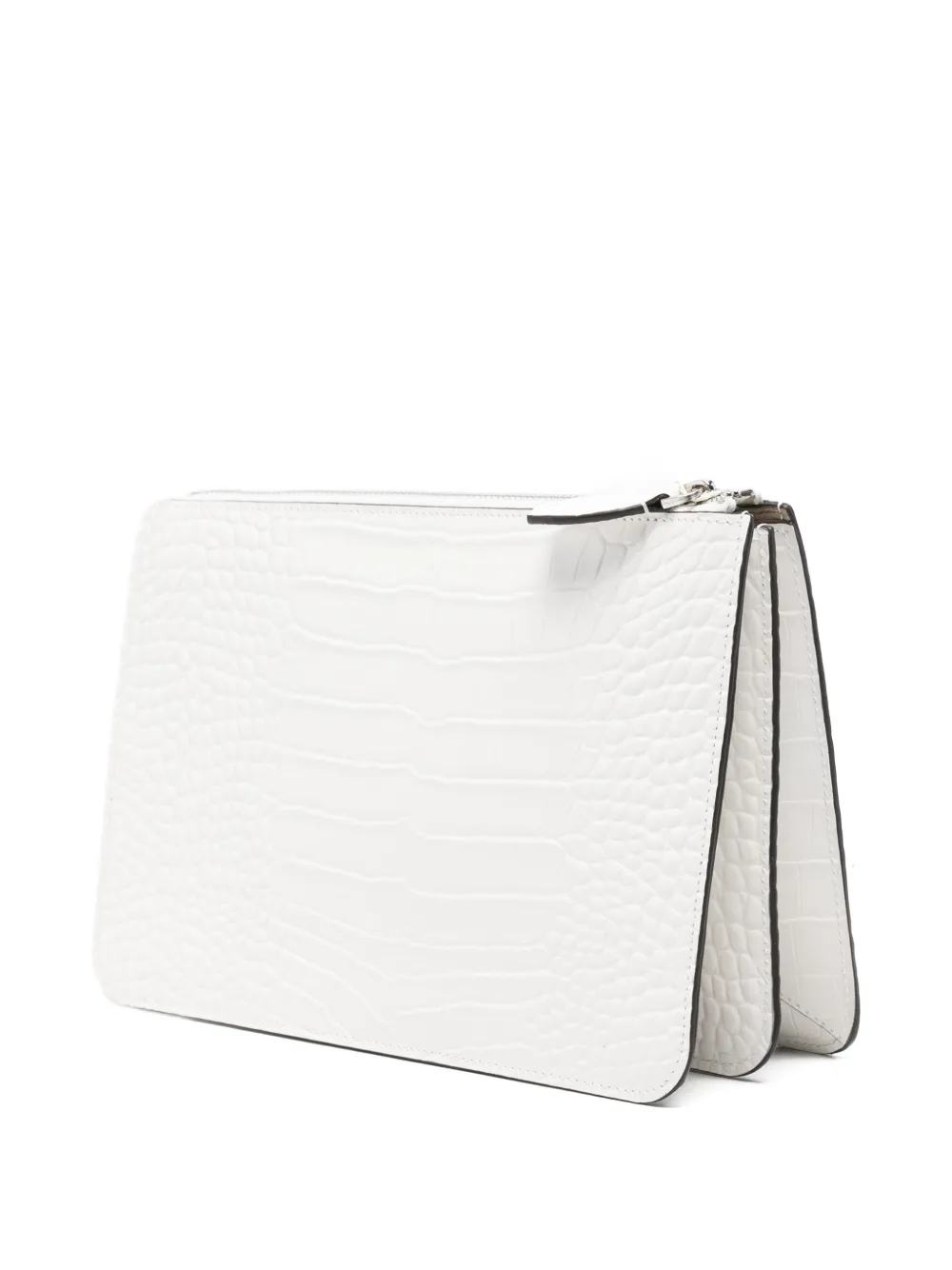 TOTEME Clutch met krokodillen-reliëf Wit