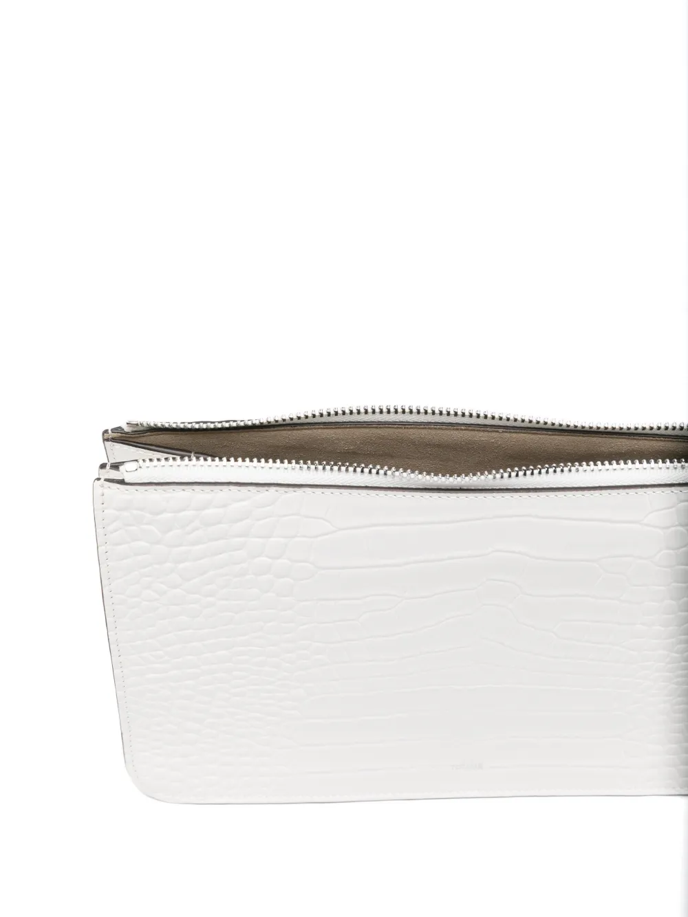 TOTEME Clutch met krokodillen-reliëf Wit