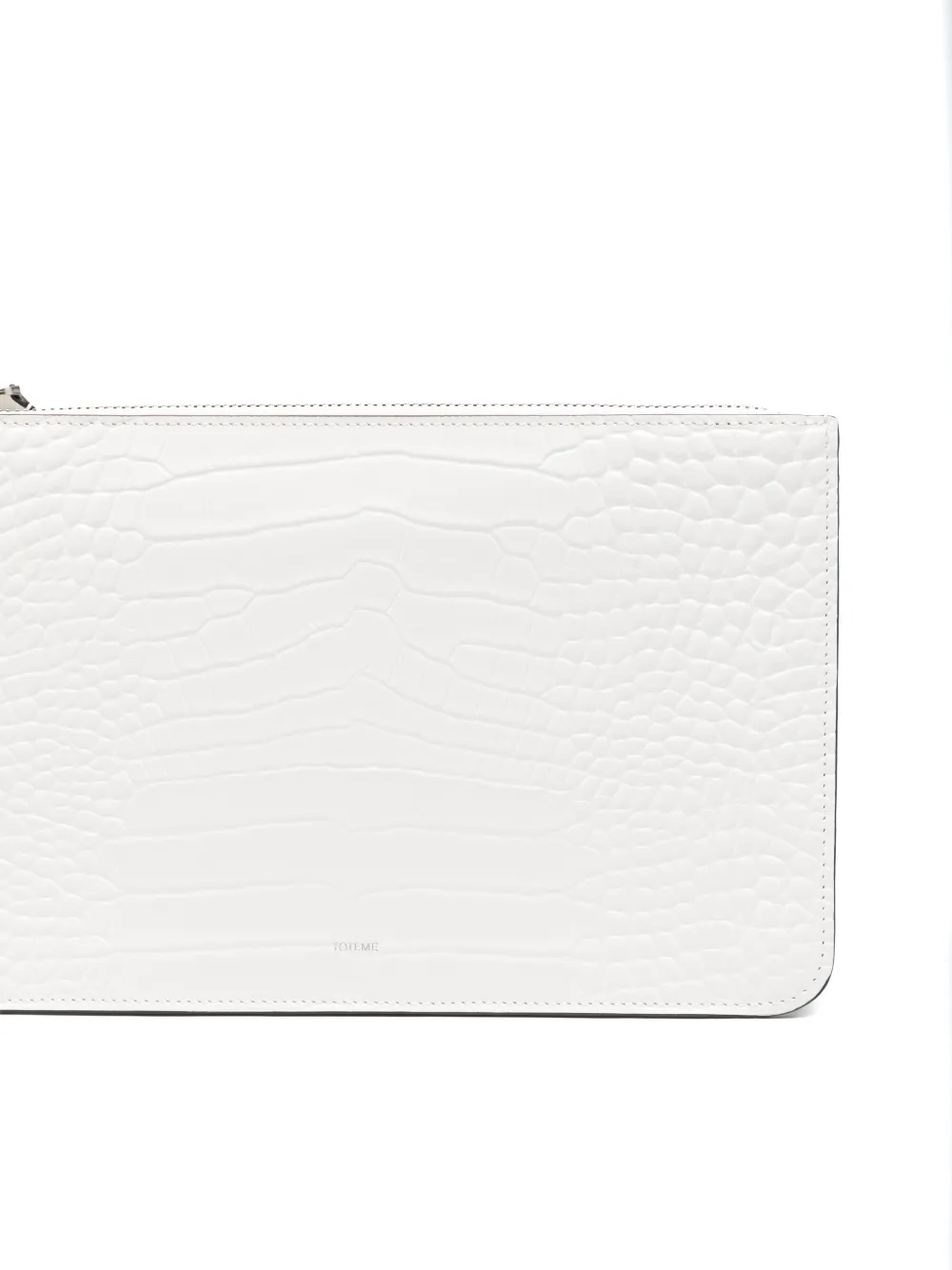 TOTEME Clutch met krokodillen-reliëf Wit