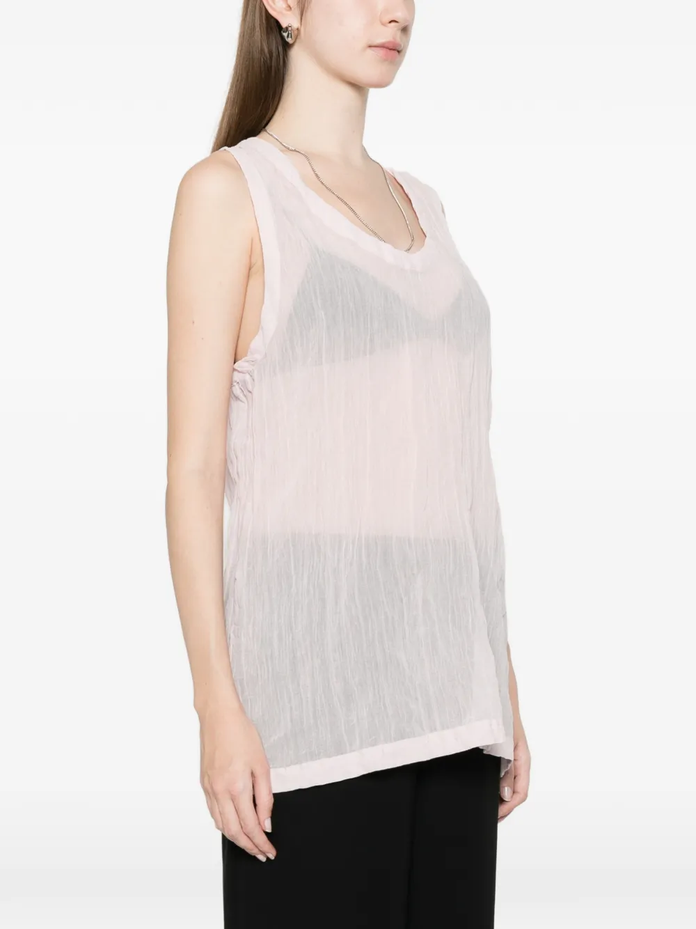 TOTEME Tanktop met gekreukt gaas Roze